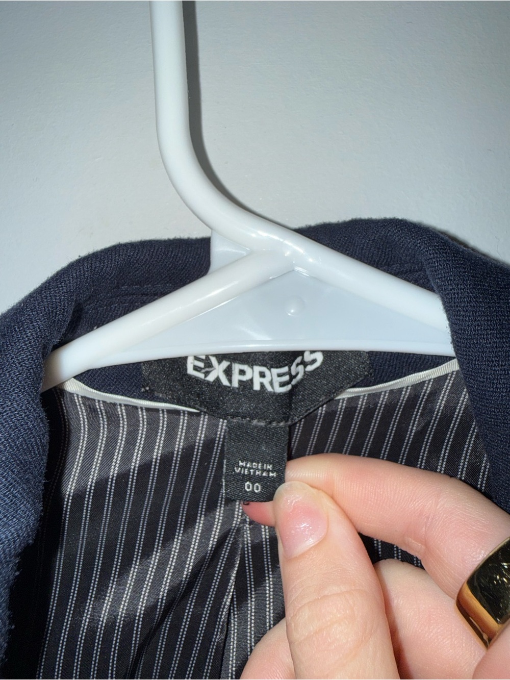 Express Navy Single-Button Blazer - Picture 3 of 3